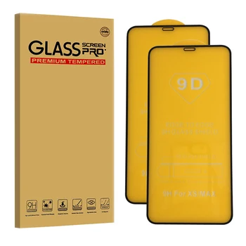 

CAMDEMS 50PCS 9D 2in1 9H Tempered Glass for iphone 11pro max 11pro xs max xr x 8plus 6 6S 7plus 7 8 full glue screen protector