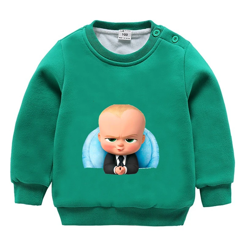 wholesale movie Boss Baby winter Plus velvet Sweatshirt Boys Girls Funny lovely color Kid O-Neck Tops Children Cartoon Baby - Цвет: as picture
