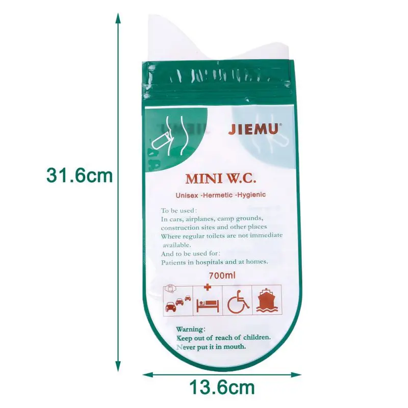 

4pcs/set Disposable Urinal Toilet Bag Camping Male Female Kids Adults Portable Emergency Pee Bag Loading Outdoor