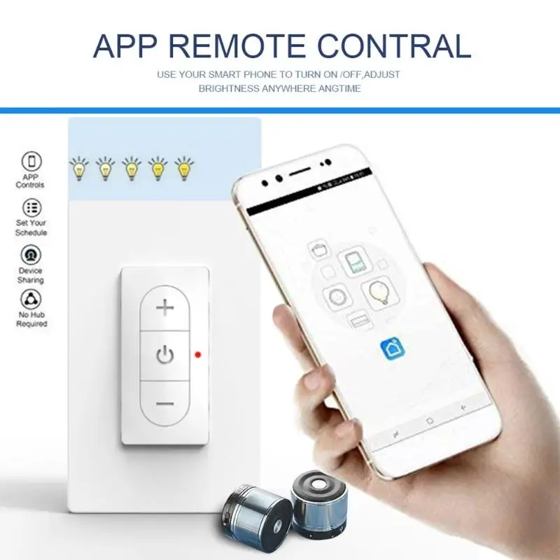 Wifi Wall Light Button Dimmer Smart Switch Works for Alexa/Google Home APP Remote Controlling Smart Touch Switches Wireless