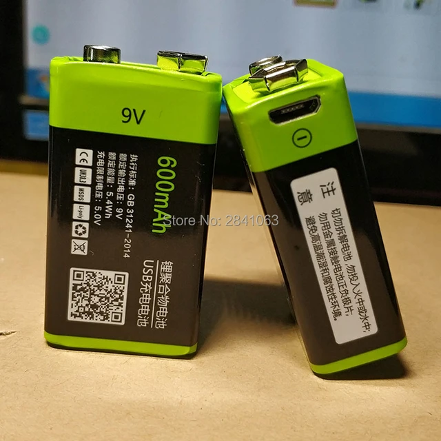 Batterie liPoly USB Rechargeable 9V 400mAh LiPoly Battery