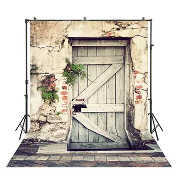 

HUAYI vintage wall and wooden door photo shoot backdrop background for taking photo of wedding studio props photography D-8830