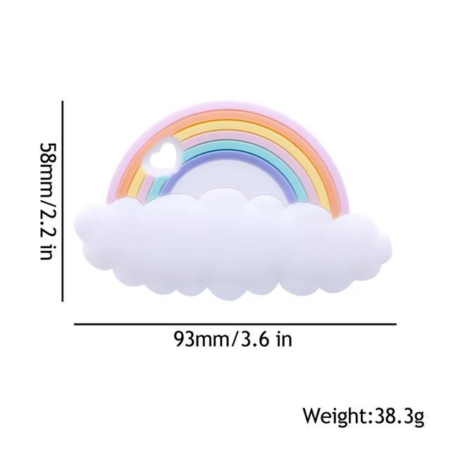 1pc Silicone Teethers Rainbow Cartoon BPA Free Tiny Rod Food Grade Silicone Baby Teethers Diy Teething Toy Cloud Charms Patent 2