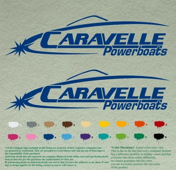 For 1Pair Caravelle Powerboards Decals Vinyl Stickers Boat Outboard Motor lot of 2 | Автомобили и мотоциклы