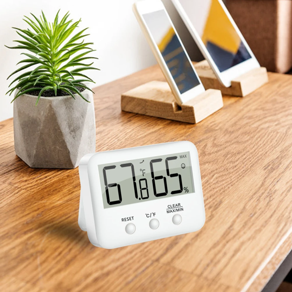 Large Screen Monitor Instrument Room Tabletop Digital Indoor Outdoor Thermometer Hygrometer Accurate LCD Display Portable Home