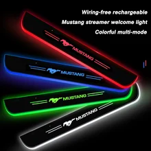 

For Ford Mustang Mach-E GT SHELBY GTE Led Ambient Lights Car Door Lighting Welcome Threshold Sill Scuff Plate No Wiring Colorful