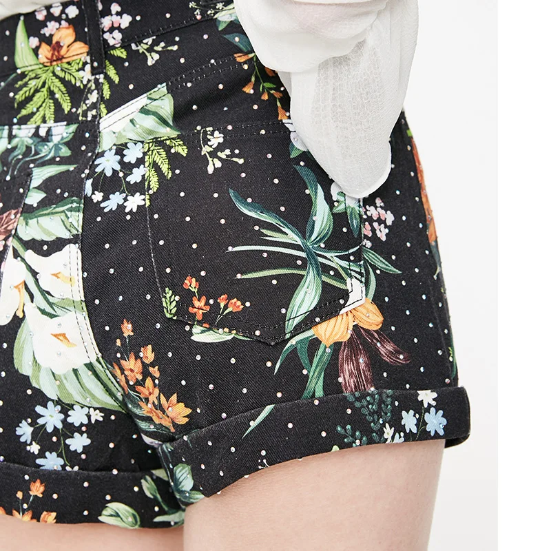 Vero Moda женские джинсовые шорты в пляжном стиле с высокой талией и принтом Стразы | 319243533