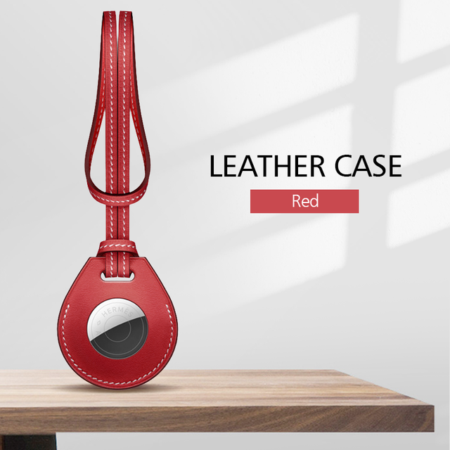 Premium Leather Protective Cover For AirTag Luggage Tag Bag Charm Shell For Apple Airtags Anti-lost Tracker Case