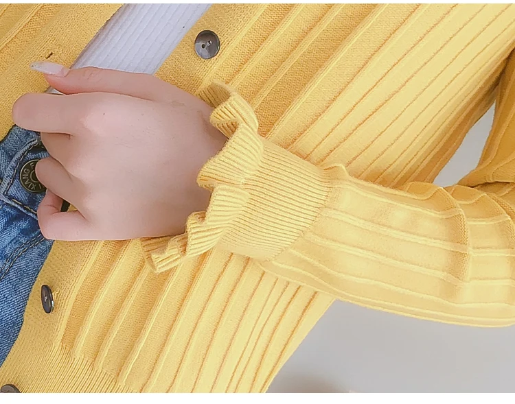 Осень 2019 Новый Женский сказочный свитер кардиган тонкое пальто женский короткий рукав с пуговицами полый женский вязаный свитер 6607 50