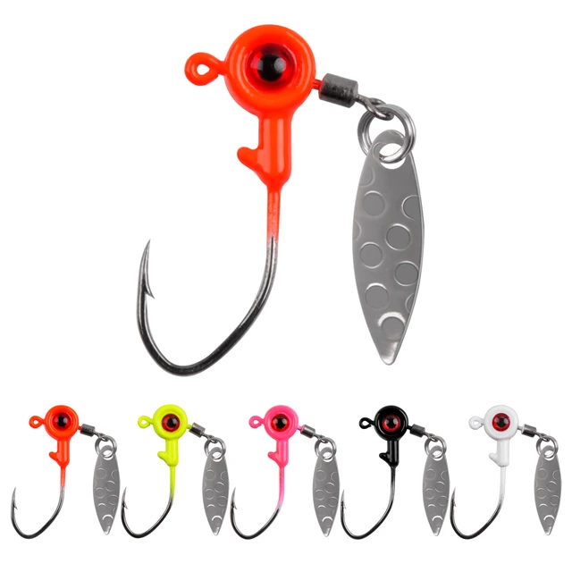 FishTrip Swimbait Jig Head with Spinner 5~10Pcs Underspin Bass Jig Head  Hooks for Fishing Saltwater Freshwater - AliExpress