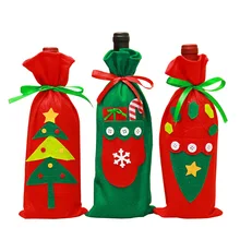 Рождественские украшения, Санта Клаус сумки для винных бутылок набор Снеговик подарки шампанское блёстки держатели Рождественская Домашняя вечеринка настольные украшения