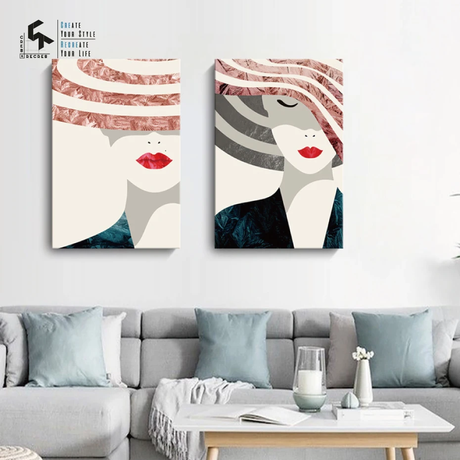 CREATE&ampRECREATE Modern Fashion Figure Woman Posters And Prints Wall Art Canvas Oil Painting Home Decoration Picture CR1810107010 | Дом и