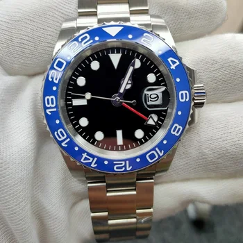 

Design Brand Luxury Men's Watch Automatic Mechanical Watch GMT Stainless Steel Sapphire Waterproof Business Sterile Black 27