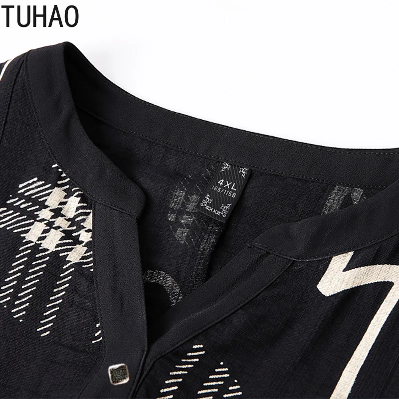  TUHAO Plus Size 10XL 9XL 8XL Blouse Shirt Fashion Women Tops and Blouses Female Shirt PLAID Print O