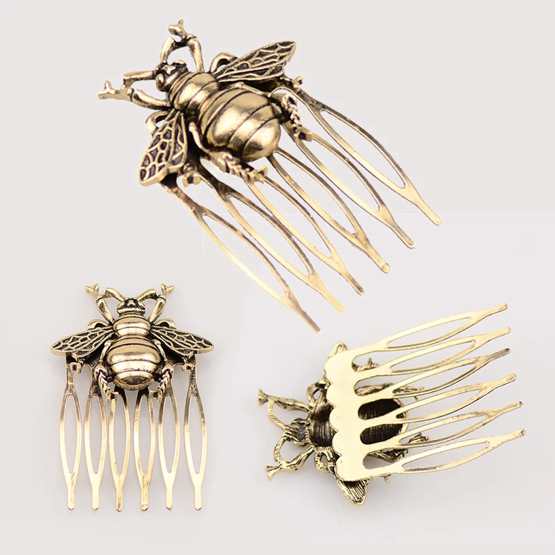 

Ancient Style Hair Clip Hot Retro Alloy Comb Bee Hair Comb Ponytail Holder Woman Headwear Hair Accessories