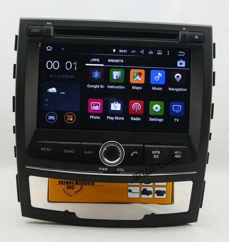 Best Quad core 1024*600 HD screen Android 9.0 Car DVD GPS radio Navigation for Ssangyong Korando,New Actyon 2011-2013 3