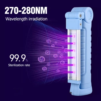 

Portable Handheld 6 LED UV Sterilizer Wand Light Foldable UV-C Germicidal Lamp With USB Rechargeable For Home Germicidal Light