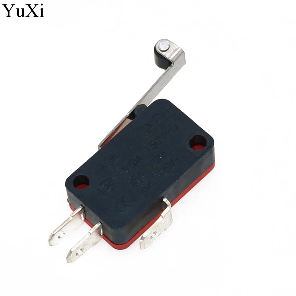 YuXi роликовый рычаг Micro Switch16A 125v AC/250VAC, кнопочный SPDT мгновенный фиксатор действия концевой переключатель путешествия