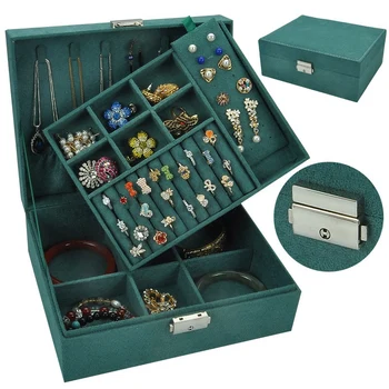 

Velvet Jewelry Box European Jewelry Storage Box Large Space Jewelry Rack