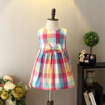 

2020 Summer New Girl Dress Princess Latice Cotton children's Dress