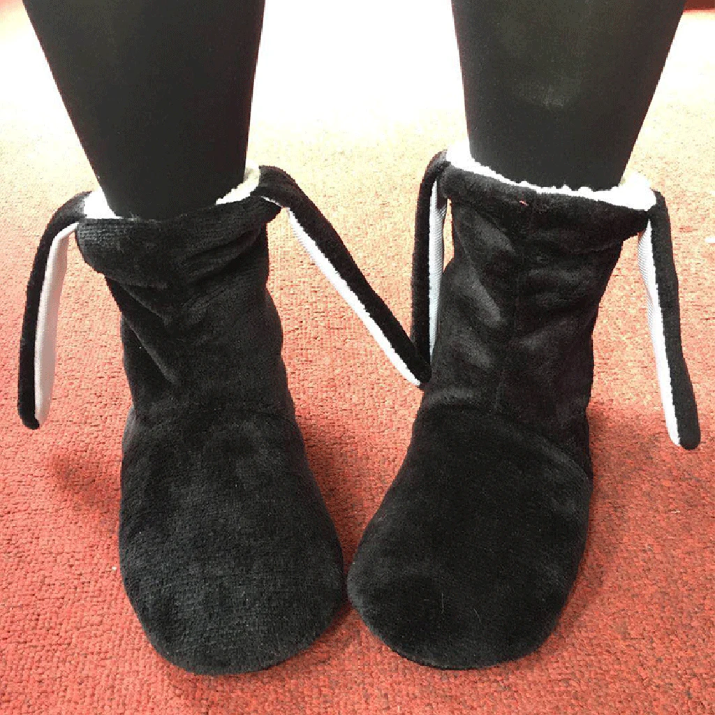 Womens Comfort Warm Bootie Slippers Fuzzy Ankle Fleece Lining Slip-on Plush House Shoes Anti-Slip Sole Shoe for Indoor 