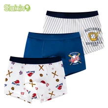 3 шт./партия, детская мягкая одежда подростковые шорты с рисунком детское нижнее белье трусы-боксеры для мальчиков от 2 до 10 лет