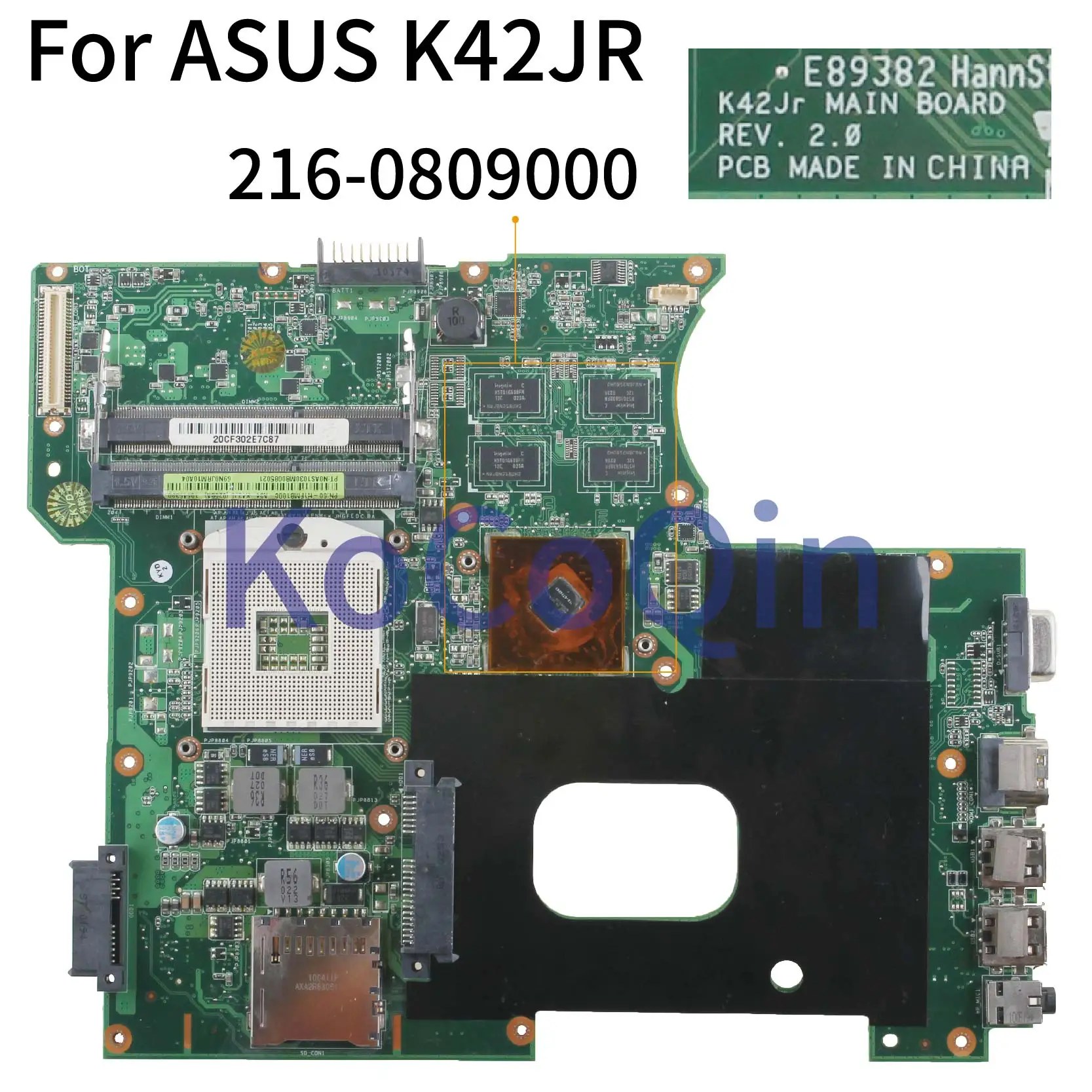 KoCoQin материнская плата для ноутбука ASUS K42JR A42J X42J K42J K42JR K42JK K42JE K42JZ K42 материнская плата REV.2.0 HM55 216-0809000