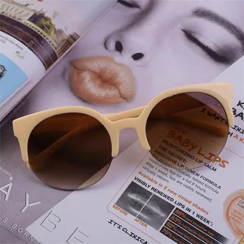 

Fashionable Design Unisex Classic Round Shape Circle Frame Semi-Rimless Sunglasses Eyewear Outdoor Men Women Sunglasses