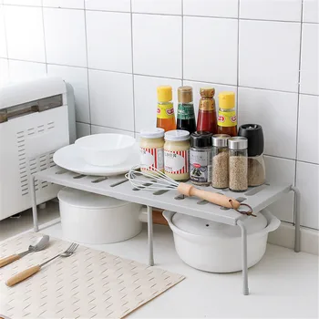 

Plastic Kitchen Storage Rack Retractable Seasoning Jar Holder Multifunction Bathroom Storage Organizer Shelf Stand Shoes Racks