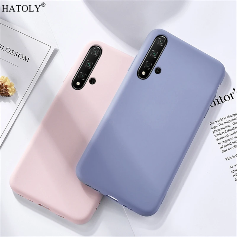 For Huawei Nova 5T Case Shockproof Funda Soft Solid Color Silicone Phone  Bumper Back Cover For Huawei Nova 5T 5 T Nova5T T5 Case - AliExpress