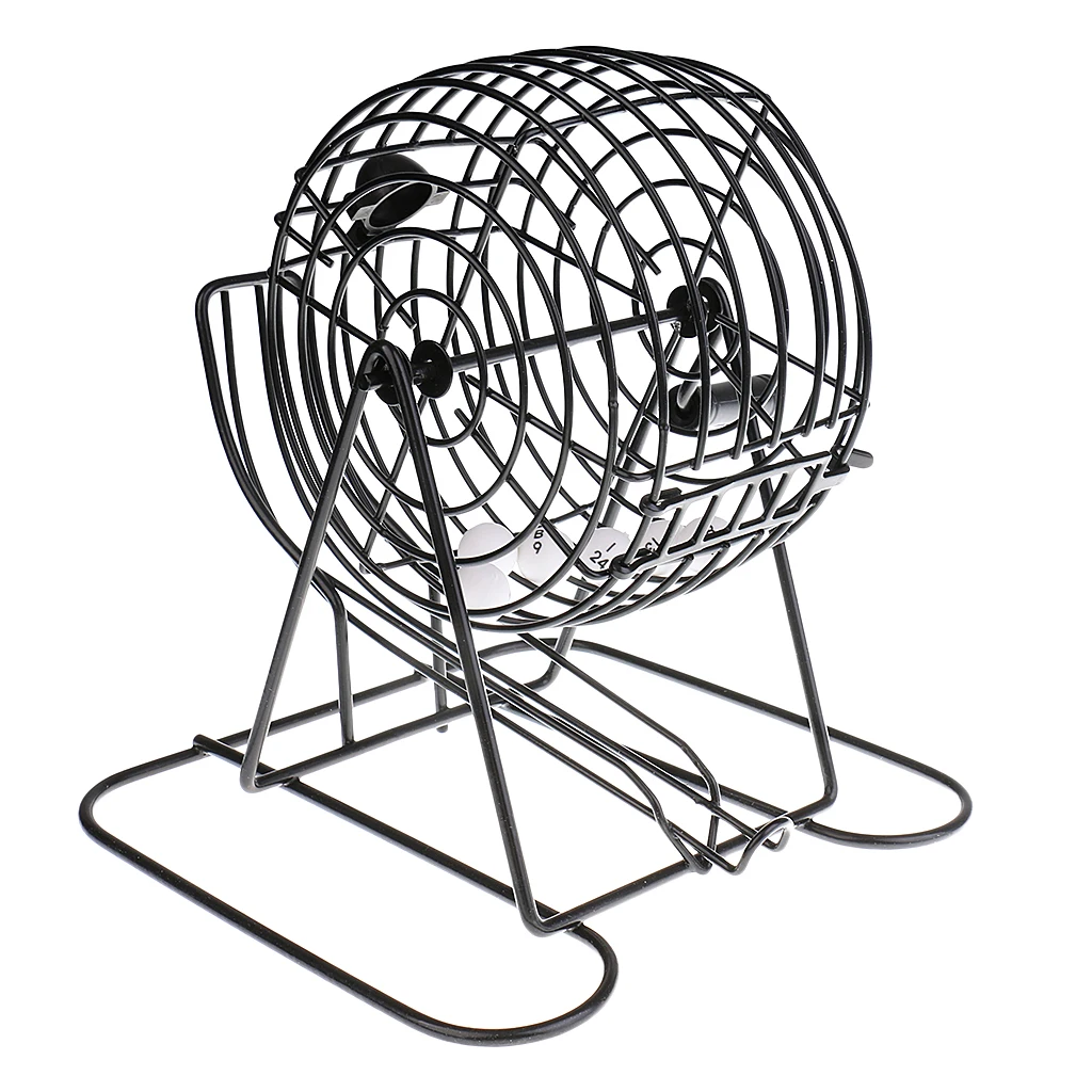 Bingo Machine Cage Game Set with Balls (Classic) Metal Cage with Token Markers and Bingo Cards Bingo Machine Cage Game Set with Balls (Classic) Metal Cage with Token Markers and Bingo Cards