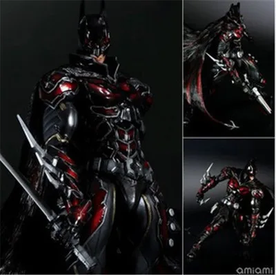 Новый Play Arts DC Super Hero Бэтмен фигура Темного рыцаря поднимается красный
