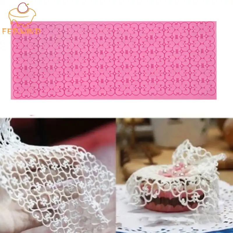 Sucre Silicone Dentelle Moule Pour Gateau Decoration Accessoire Artisanat Fondant Dentelle Moule Mat Maille Gateau Pochoir Modele Decoration 344 Aliexpress