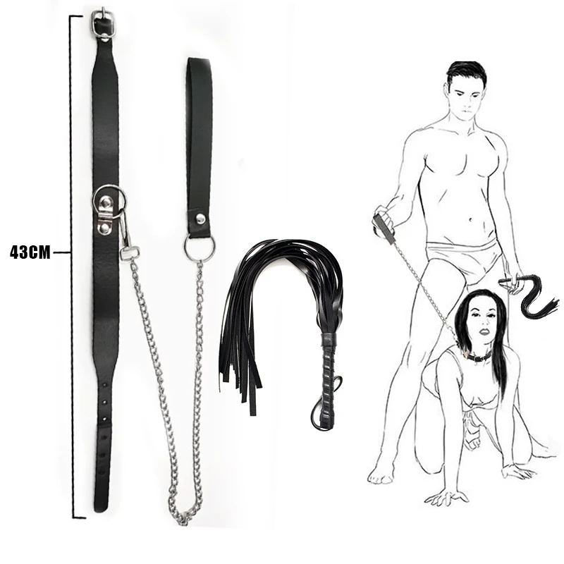 Slave Whip Bdsm Fetish Bondage Slut Sex Collar Leash Steel Chain Restrict Adult Game Dog Punish Neck Collars Sexshop | Красота и