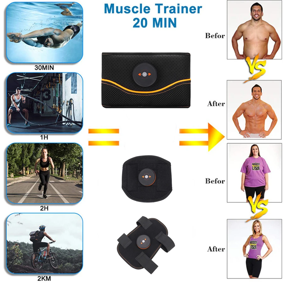 EMS тренажер для мышц живота, массажный стимулятор Ab, беспроводной пояс для похудения, сжигание жира, потеря веса, спортивный фитнес-пояс