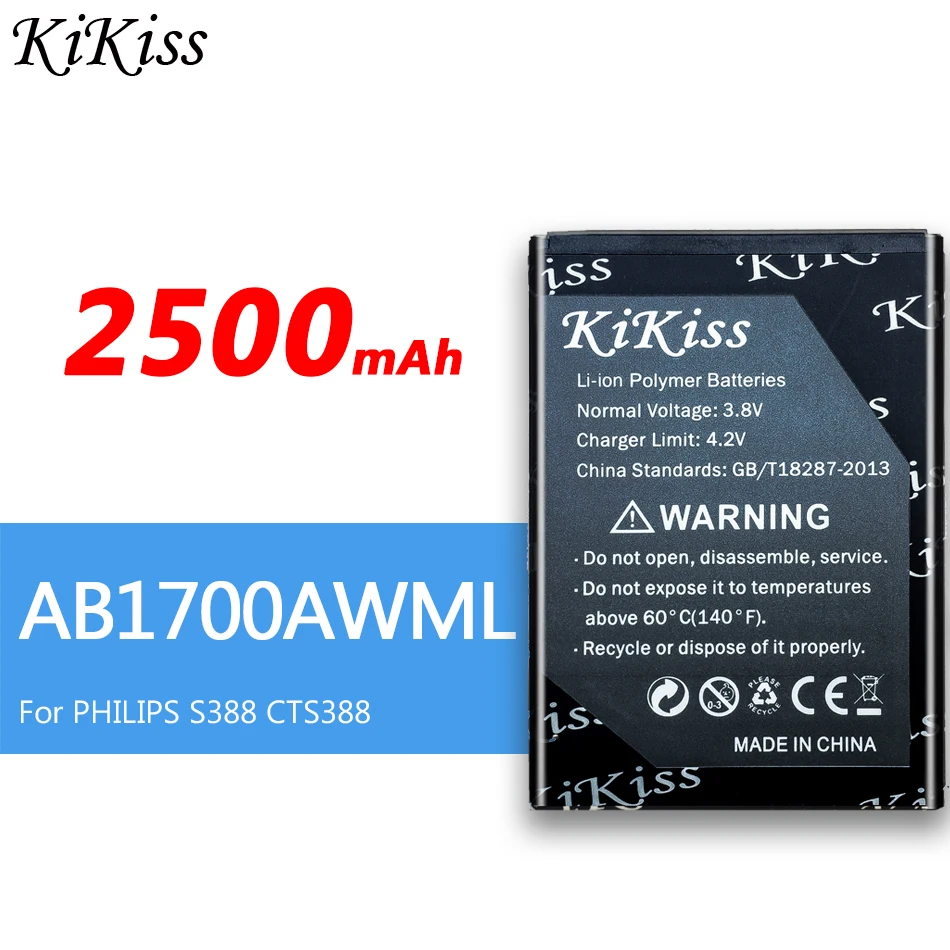 2500 мАч Новая батарея большой емкости для PHILIPS Xenium S388 батарея для смартфонов AB1700AWML с номером отслеживания
