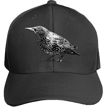 

Snapback Cap Bird Beak Eyes Feather Charming Flat Bill Hats Adjustable Baseball Caps for Men/Women