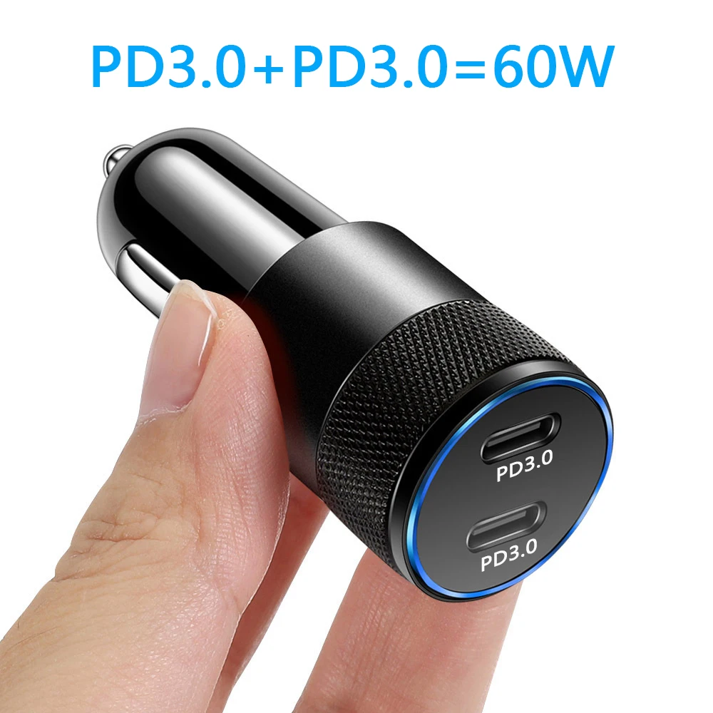 Новое автомобильное зарядное устройство PD 18 Вт QC3.0 два цвета представленное в