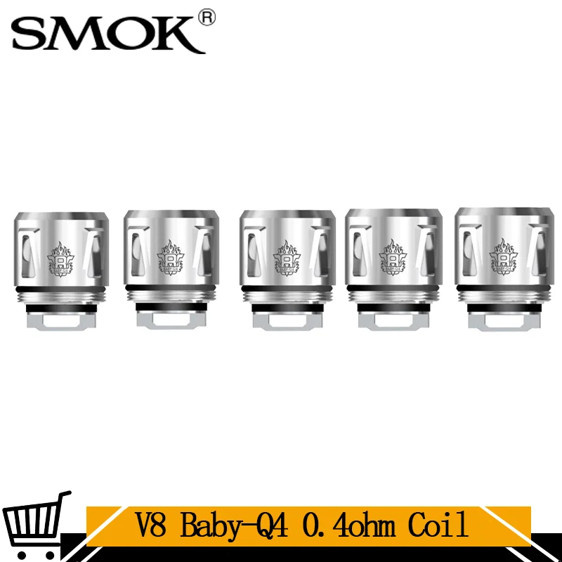 5 шт./лот оригинал SMOK V8 Baby-Q4 катушка 0.4ohm для малышей Q4 четыре головки подходит TFV12