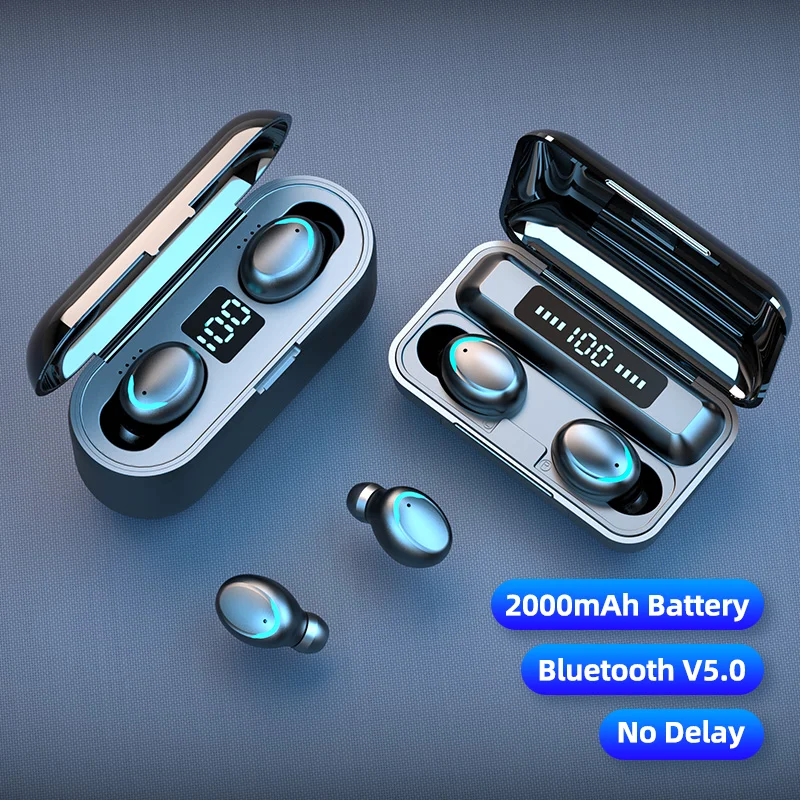 NBX TWS Bluetooth 5 0 Earphones 2200mAh Charging Box Wireless Headphone 9D Sports Waterproof Earbuds Headsets With Microphone