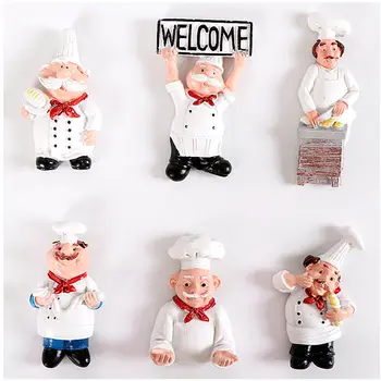 

Cartoon Creative Bread Chef Chef Refrigerator Magnet Message Sticker Resin Craft Home Decorations fridge magnet souvenir