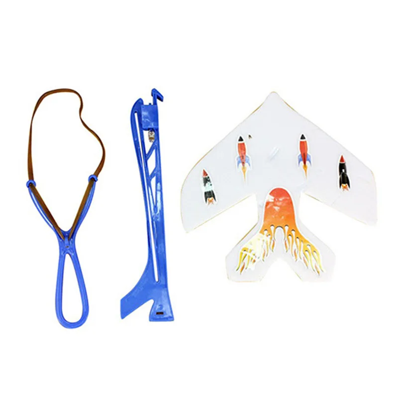 New Slingshot LED Light Flare Catapult Airplane Glider Plastic Toy for Children Outdoor Funny Toys Gifts Flying Kids Toy