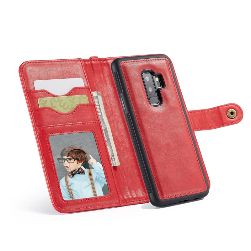 Кожаный чехол-книжка в стиле ретро для samsung Galaxy S5, S6, S7edge, S8, S9 Plus, Note 9, Магнитный чехол с отделениями для карт и ремешком