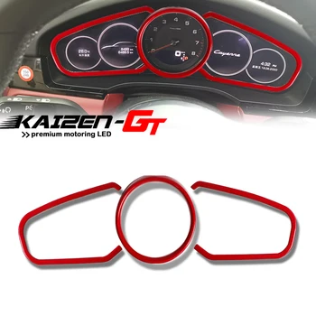 

3PCS ABS Style Red Instrument Dashboard Panel Cover Trim Stickers For 2018-up Porsche Cayenne, For 2017-up Porsche Panamera