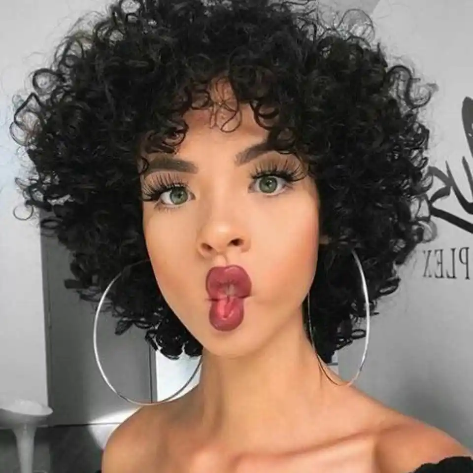Rebecca Korotkie Vyushiesya Chelovecheskie Volosy Pariki Dlya Chernyh Zhenshin Peruanskie Remy Polnye Pariki S Chelkoj Lokony Blond Krasnyj Chernyj Kosplej Pariki Aliekspress