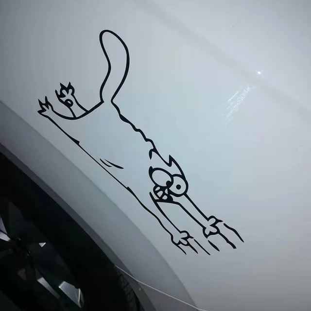 Adesivos de carro gato preto dos desenhos animados Decalque impermeável  para corpo do carro Decoração de janela Decalques de vinil Cat Auto -  AliExpress