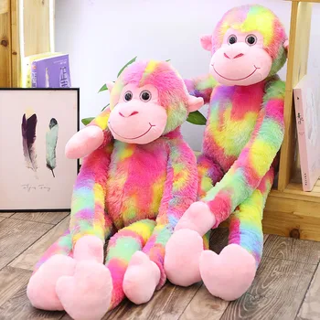 

1PCS 80CM Cartoon Super Soft Rainbow Monkey Plush Toy with Long Arm Plush Toy for Kids Birthday Christmas Gift