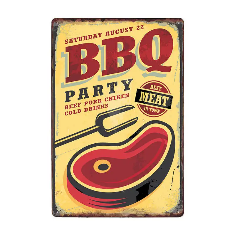 DAD'S BBQ оловянные вывески винтажные металлические бляшки плакат на стену декоративные тарелки бар украшение фермерский дом Декор 20x30 см