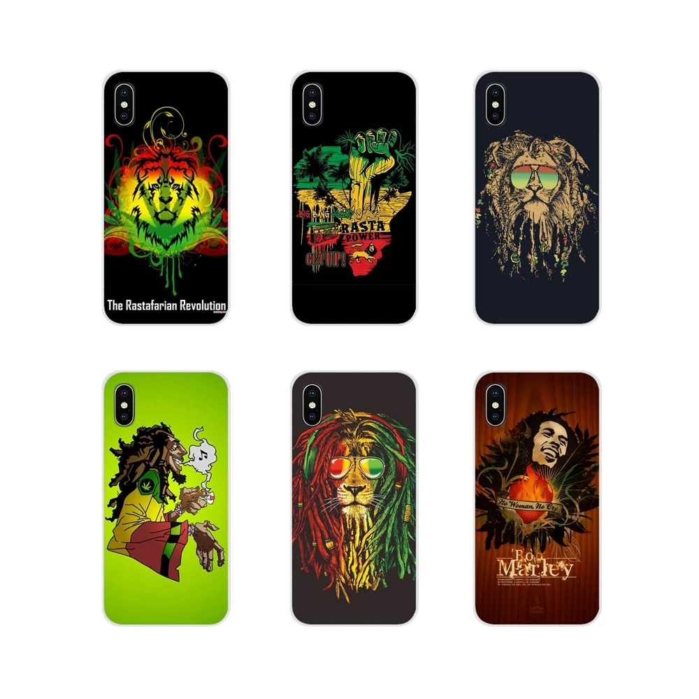 Прозрачный корпус для Apple iPhone X XR XS 11Pro MAX 4S 5S 5C SE 6S 7 8 Plus ipod 5 6 Боб themarley Лев растаман