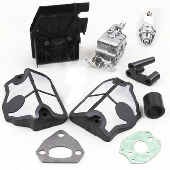 

Replacement Carburetor Kit Gaskets Spark Plug Air Filter Intake Manifold For HUSQVARNA 142 136 141 137 Lawn Mower Parts